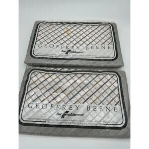 Lot of 2 Geoffrey Beene Fieldcrest Double Fitted Sheets NOS Vintage Percale